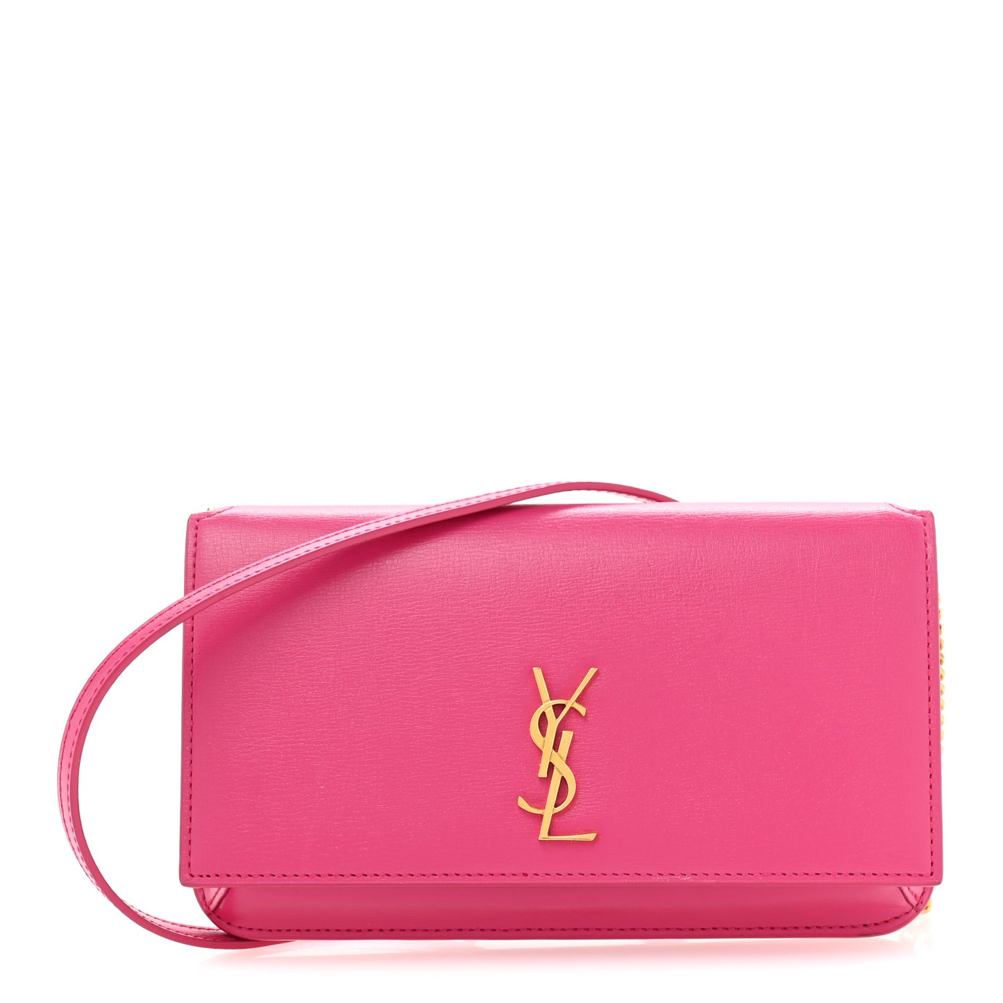 Smooth Calfskin Monogram Phone Holder Crossbody Fuchsia Couture