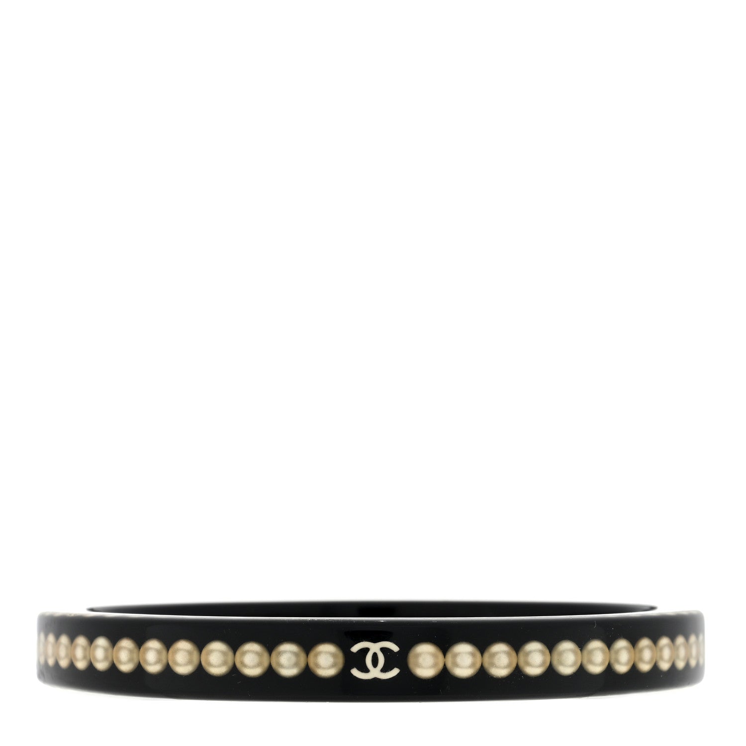 Chanel Resin Pearl CC Bangle Black 2 of 3