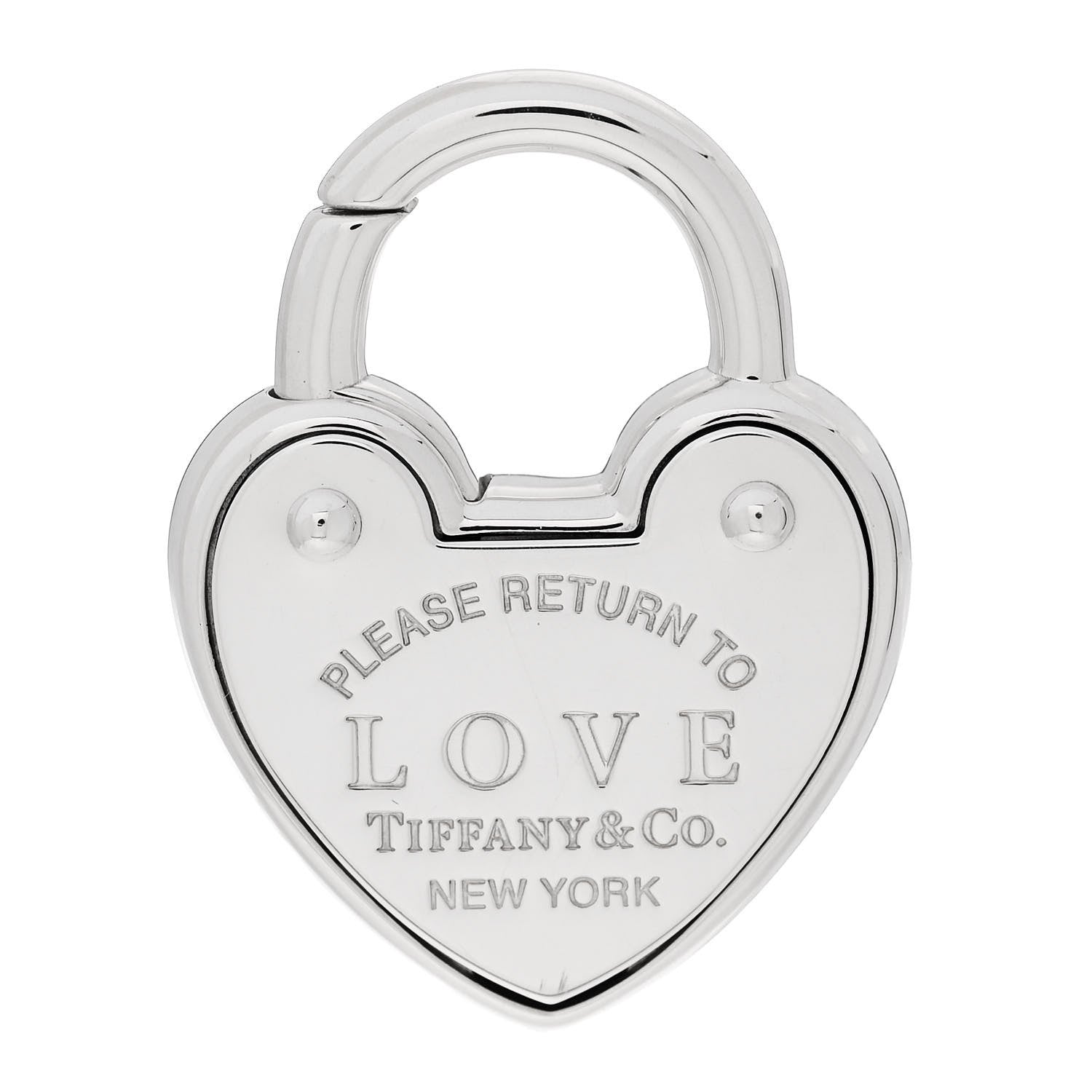 Tiffany Sterling Silver Return to Love Heart Lock Charm 1 of 6