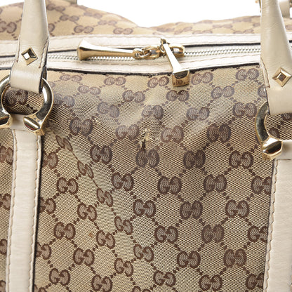 Gucci Monogram Horsebit Nail Medium Boston White 12 of 19