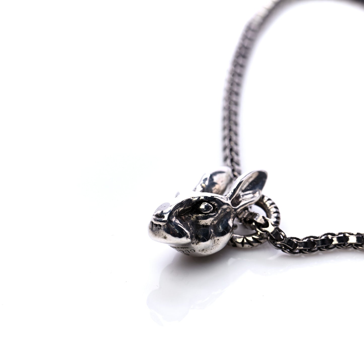 Sterling Silver Anger Forest Rabbit Head Necklace