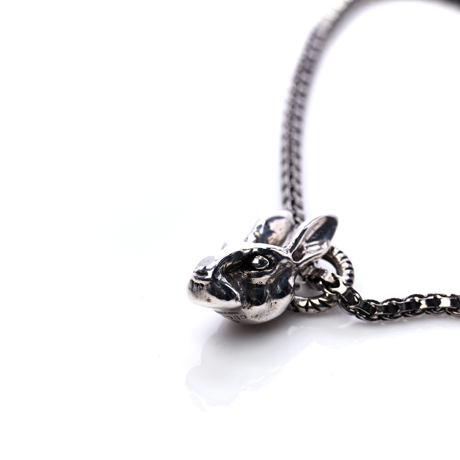 Gucci Sterling Silver Anger Forest Rabbit Head Necklace 5 of 7