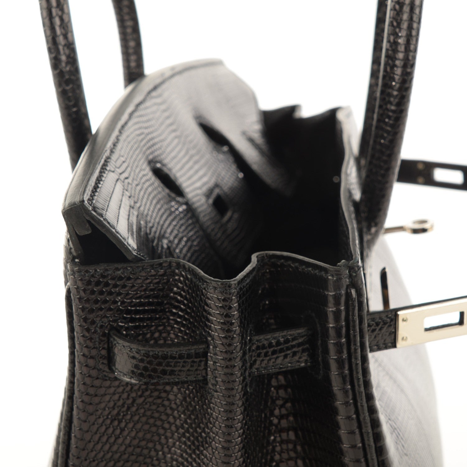 Hermes Shiny Lizard Birkin 25 Black 16 of 22