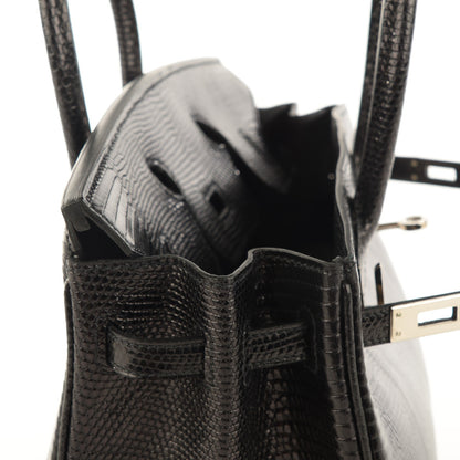 Hermes Shiny Lizard Birkin 25 Black 16 of 22