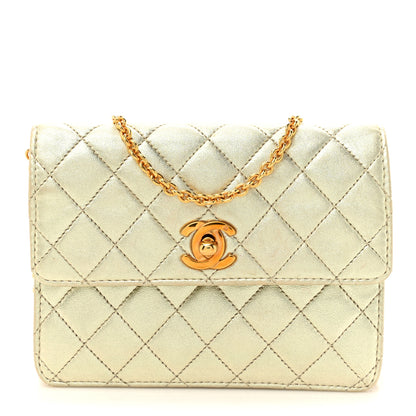 Chanel Metallic Lambskin Quilted Mini Flap Gold 1 of 12