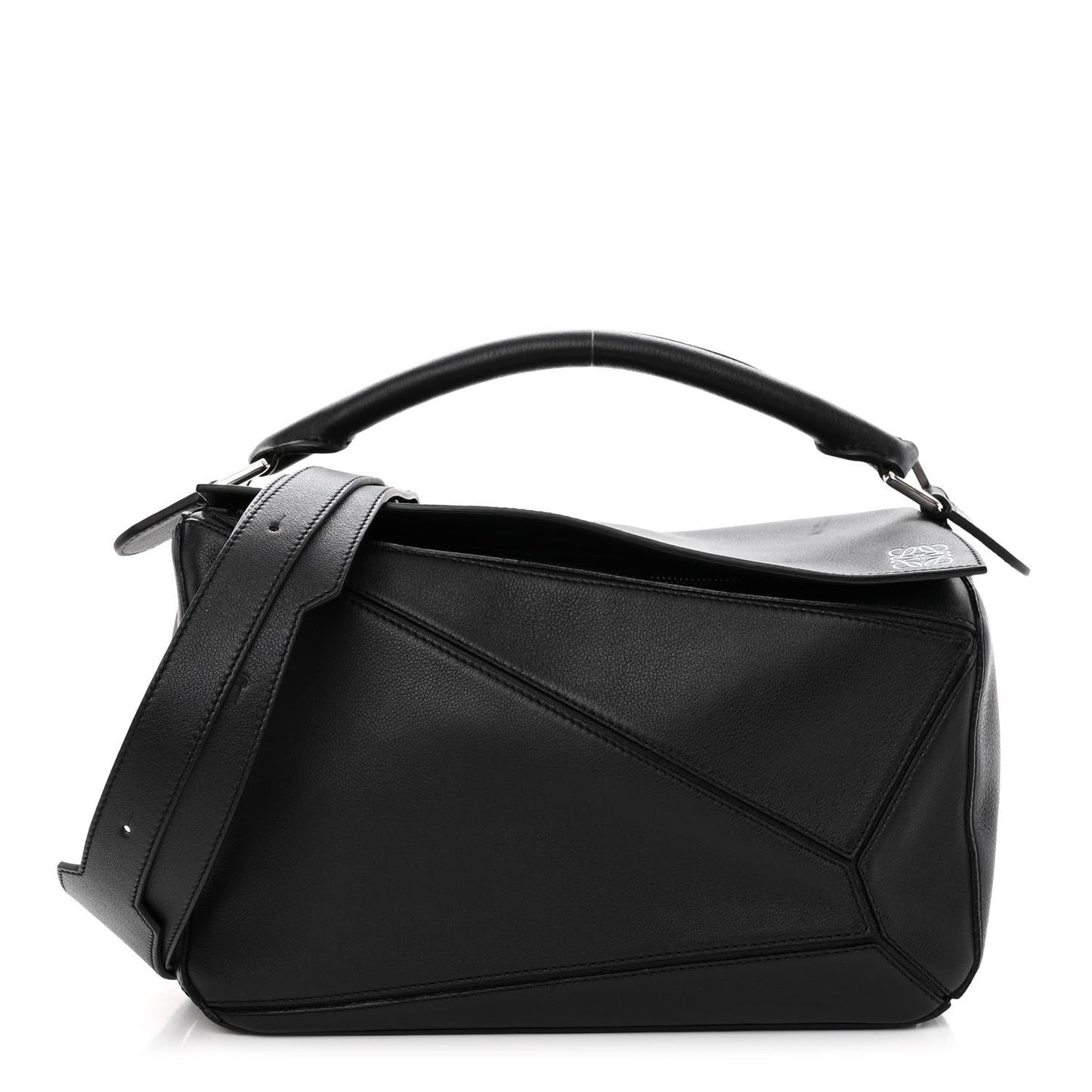 Calfskin Medium Puzzle Bag Black