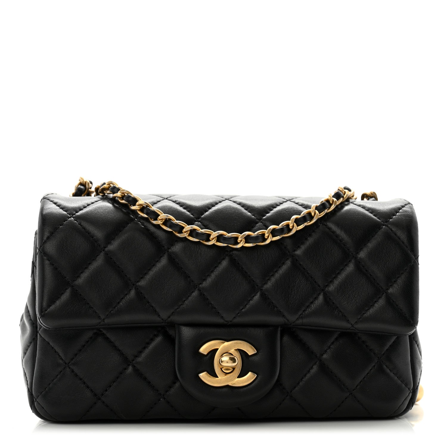 Chanel Lambskin Quilted Mini Rectangular Pearl Crush Flap Black 1 of 14