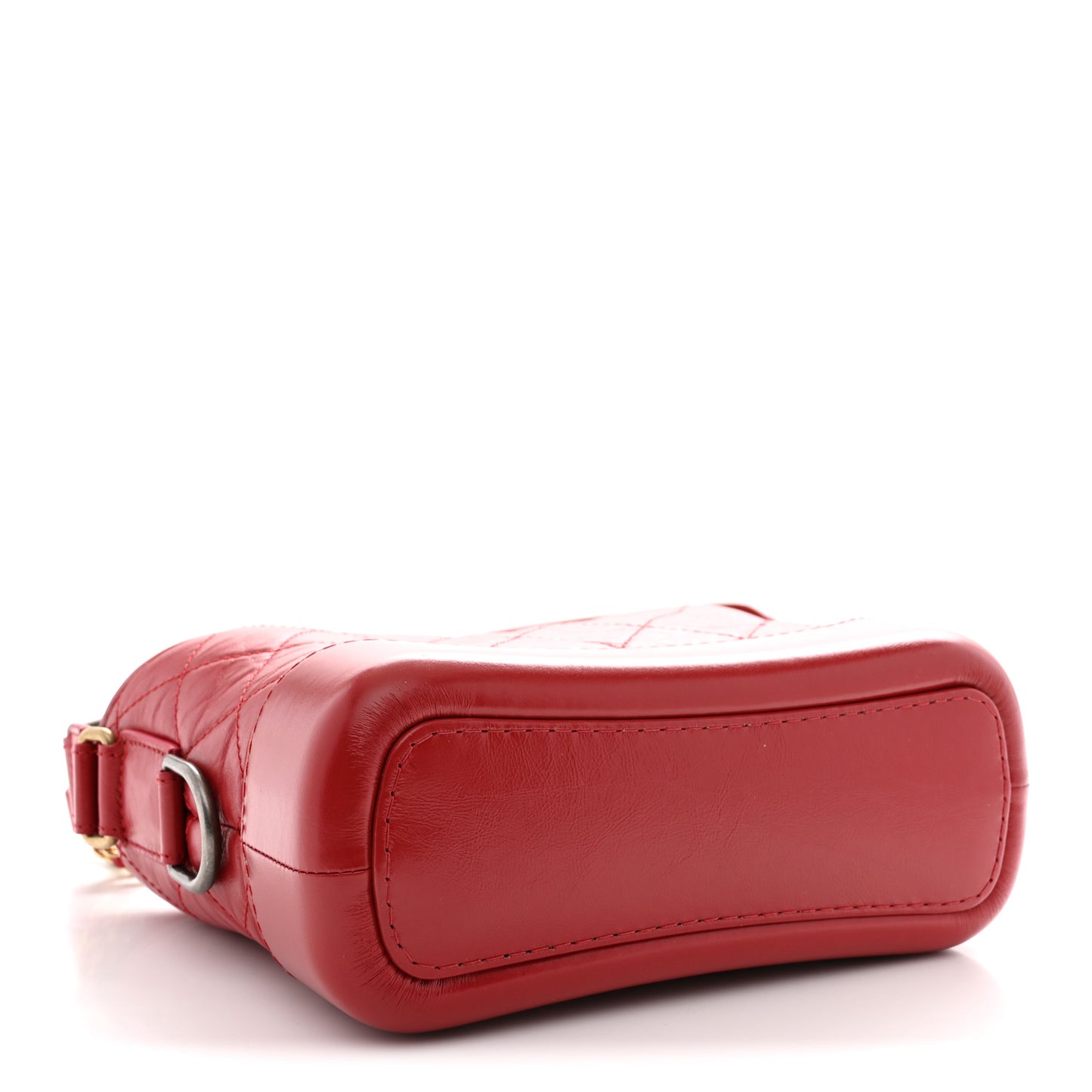 Aged Calfskin Quilted Small Gabrielle Hobo Red