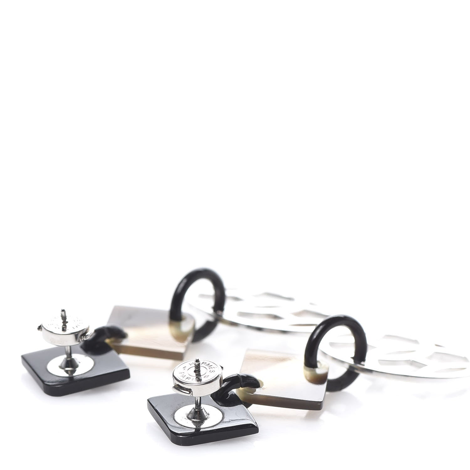 Hermes Sterling Silver Buffalo Horn PM Lift Earrings 3 of 6