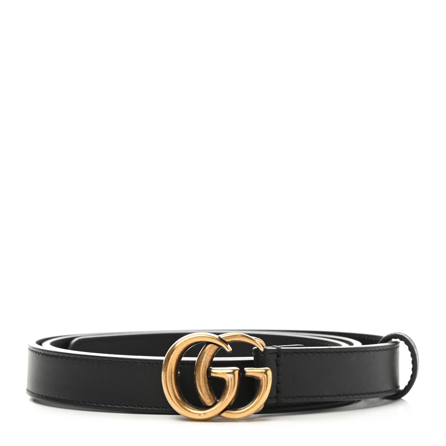 Gucci Calfskin Double G 20mm Belt 85 34 Black 1 of 5