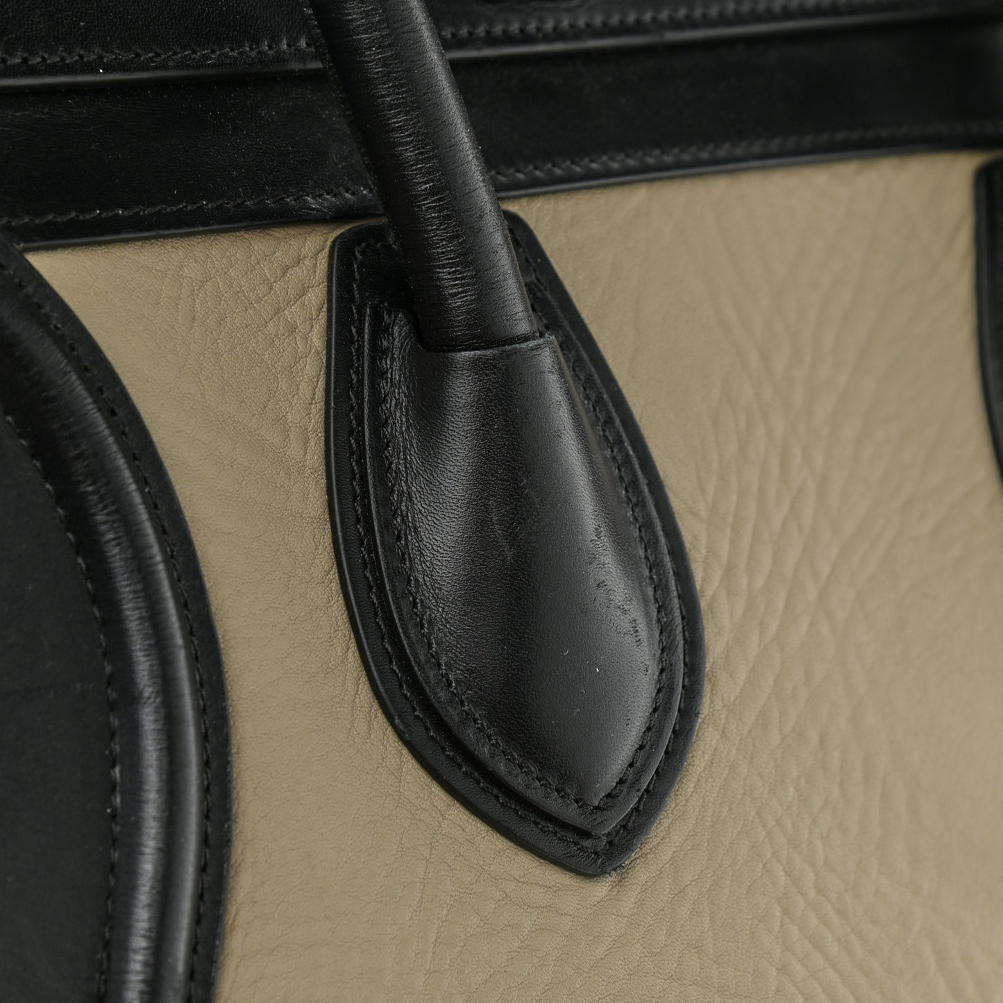 Elephant Calfskin Mini Tri-Color Luggage Beige