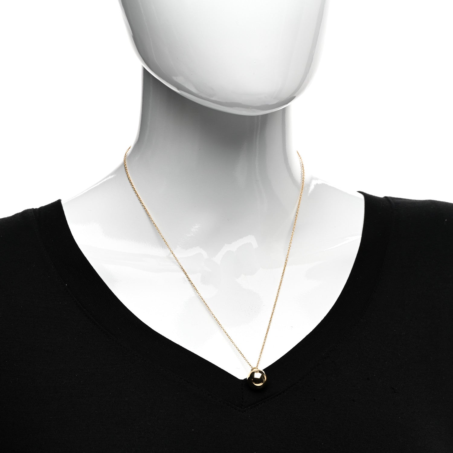 Tiffany 18K Yellow Gold 12.75mm HardWear Ball Pendant Necklace 2 of 4