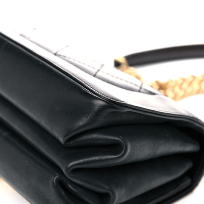 Chanel Iridescent Calfskin Quilted Small Straight Lined Flap Black 16 of 23