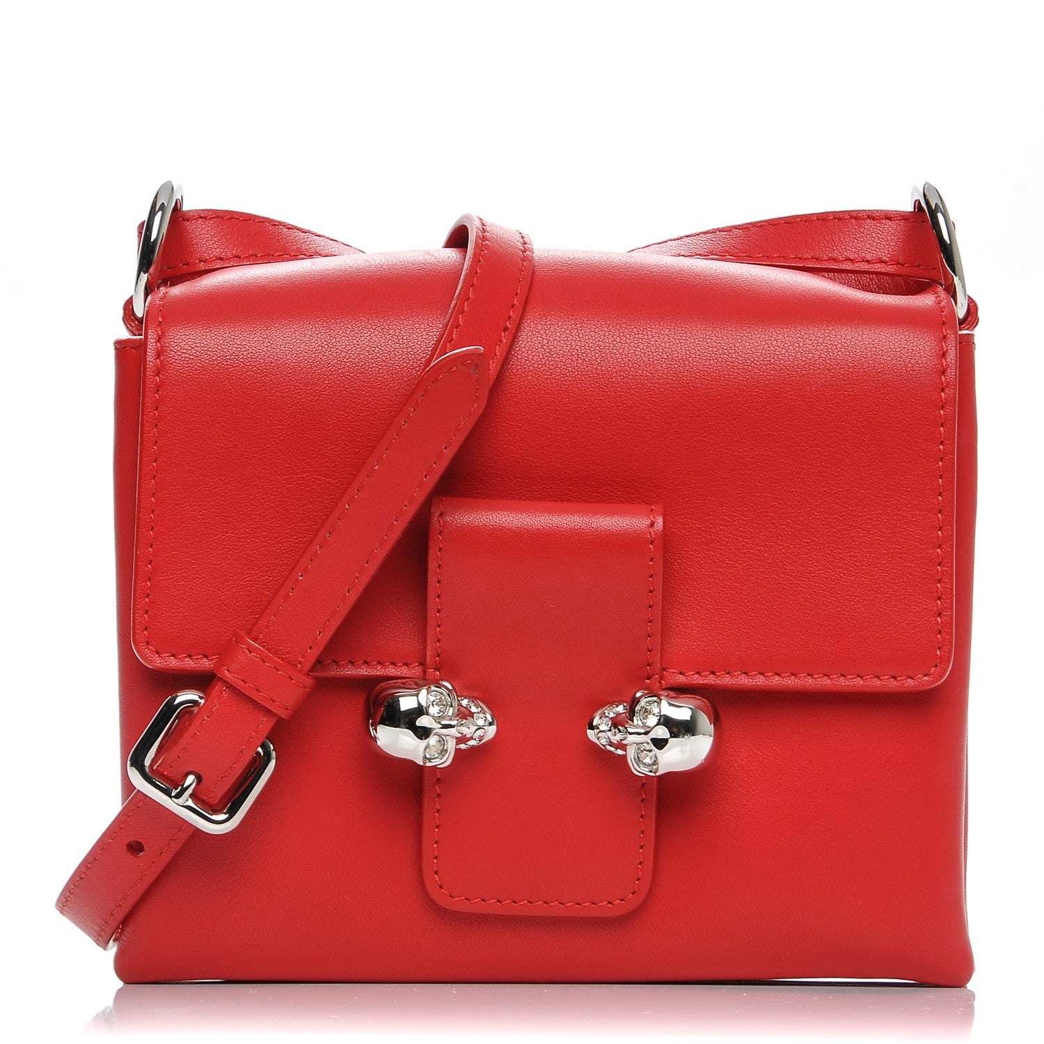 Alexander McQueen Calfskin Twin skull Tote Red 1 of 9