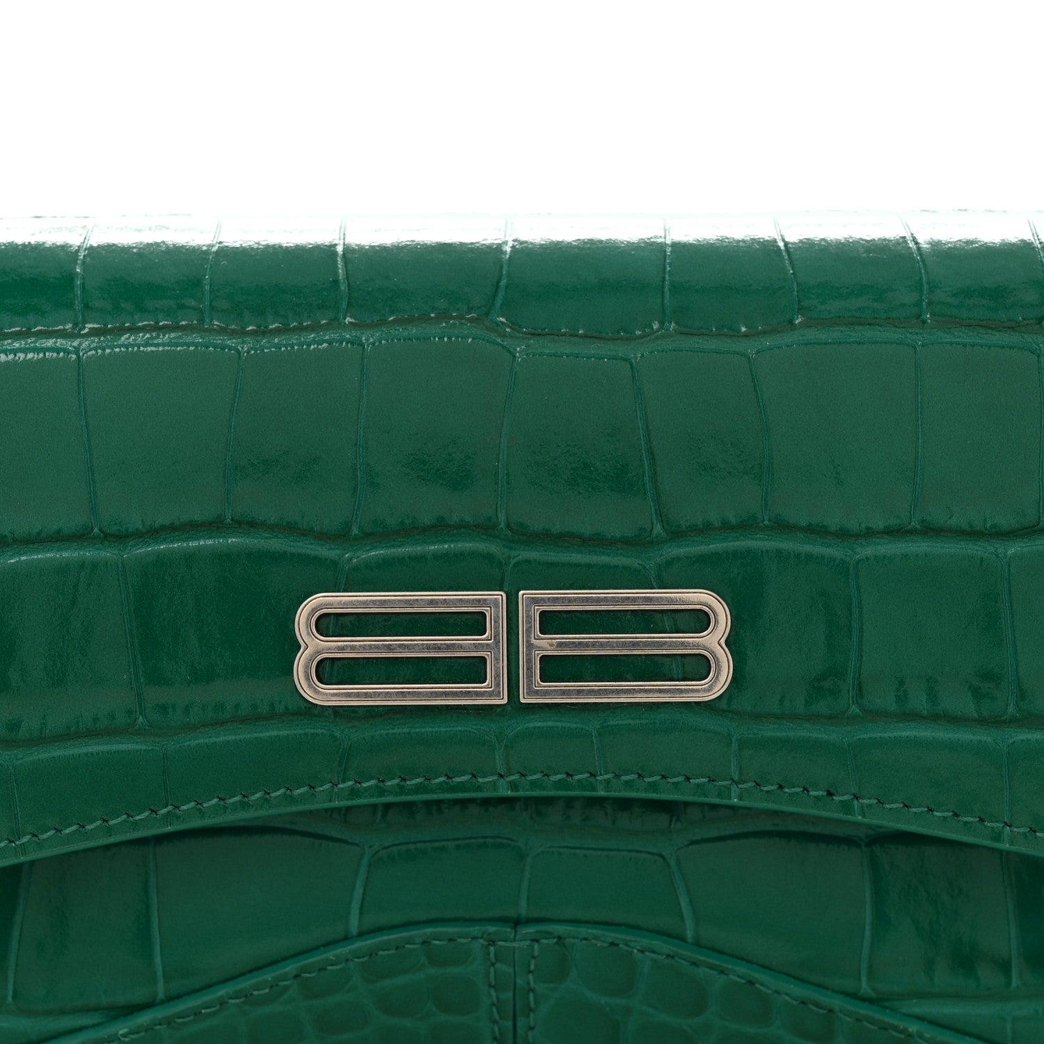 Balenciaga Shiny Super Supple Calfskin Crocodile Embossed Small XX
