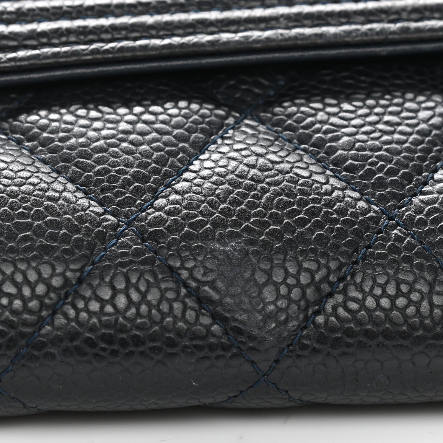 Chanel Caviar Quilted Large Boy Gusset Flap Wallet Blue 9 of 9