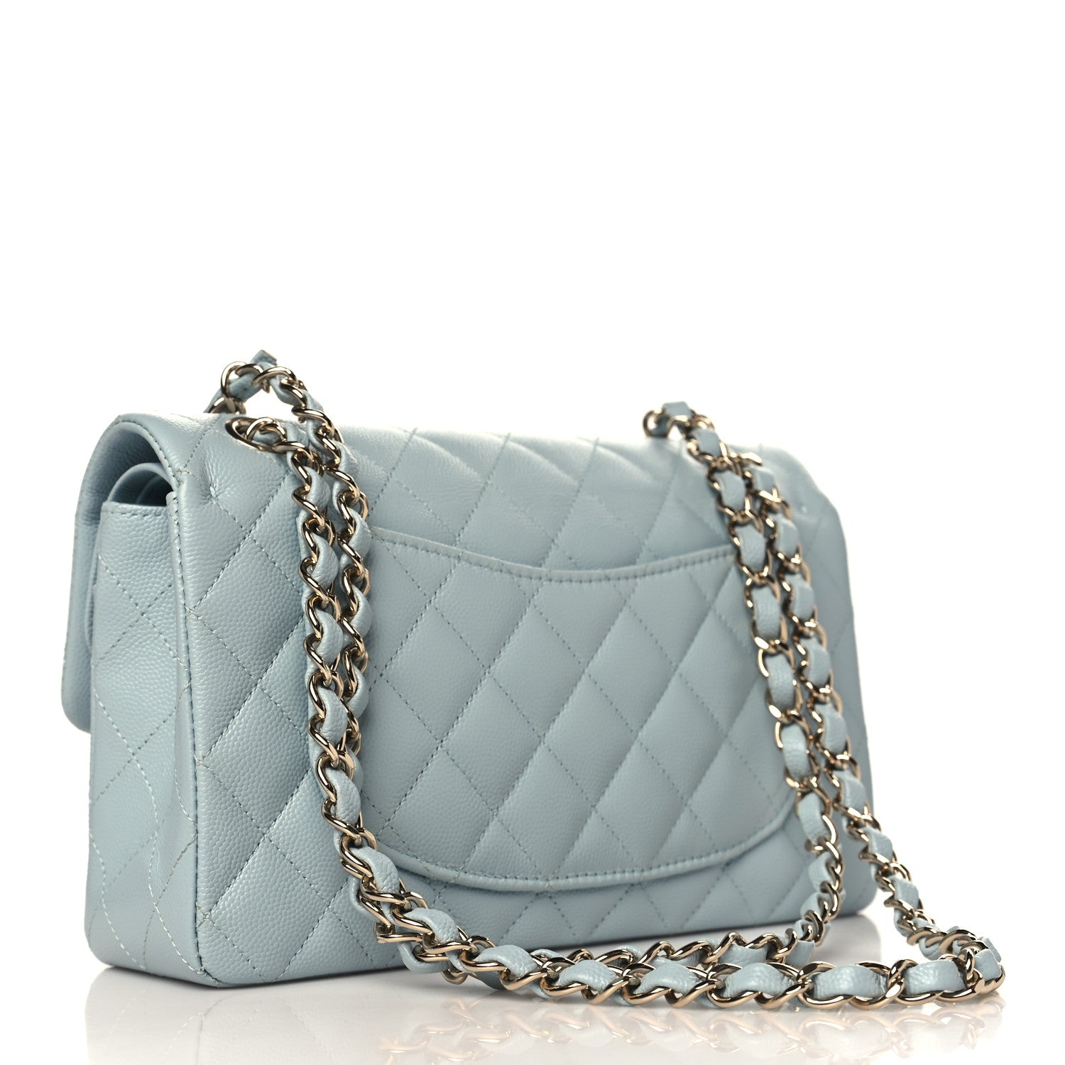 Chanel Caviar Quilted Small Double Flap Light Blue 3 of 10