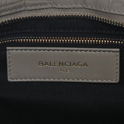 Balenciaga Calfskin Crocodile Embossed Classic Gold Hardware City Beige Latte 6 of 7