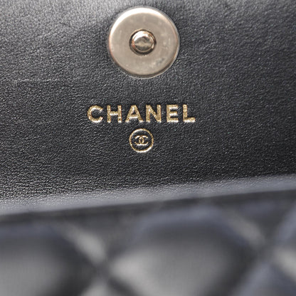 Chanel Lambskin Quilted Pearl Clutch With Chain Black 6 of 8