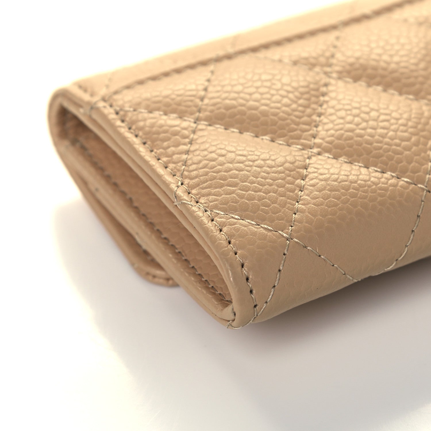 Chanel Caviar Quilted Flap Card Holder Wallet Beige 6 of 13