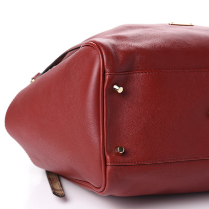 Burberry Calfskin Haymarket Check Small Canterbury Tote Red 6 of 14