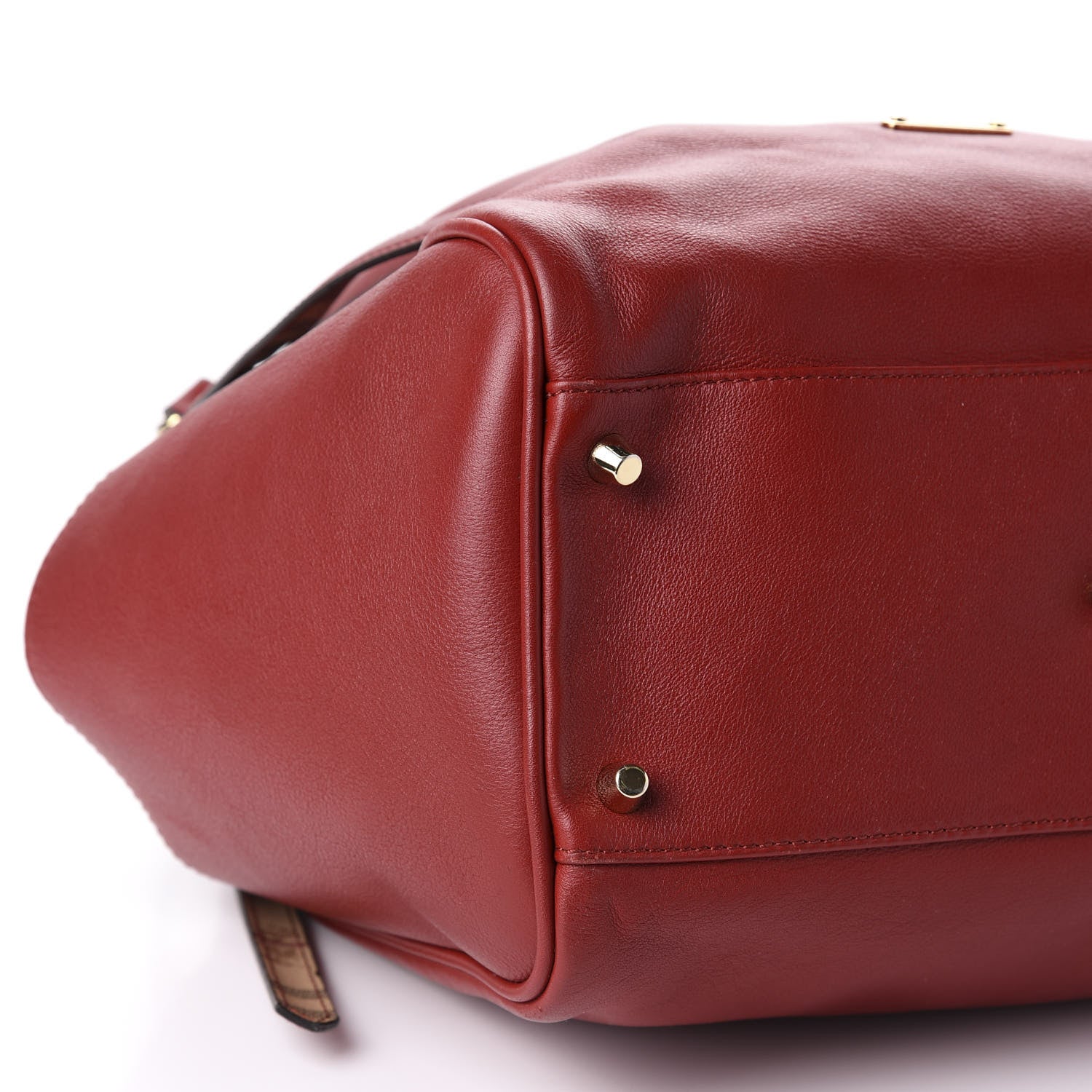 Burberry Calfskin Haymarket Check Small Canterbury Tote Red 6 of 11
