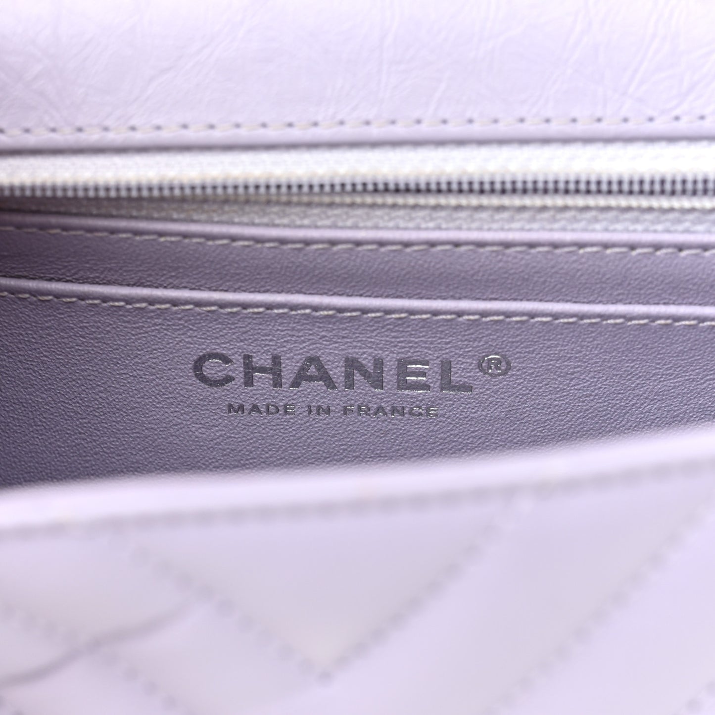 Aged Calfskin Chevron Quilted 2.55 Reissue Mini Flap Light Purple