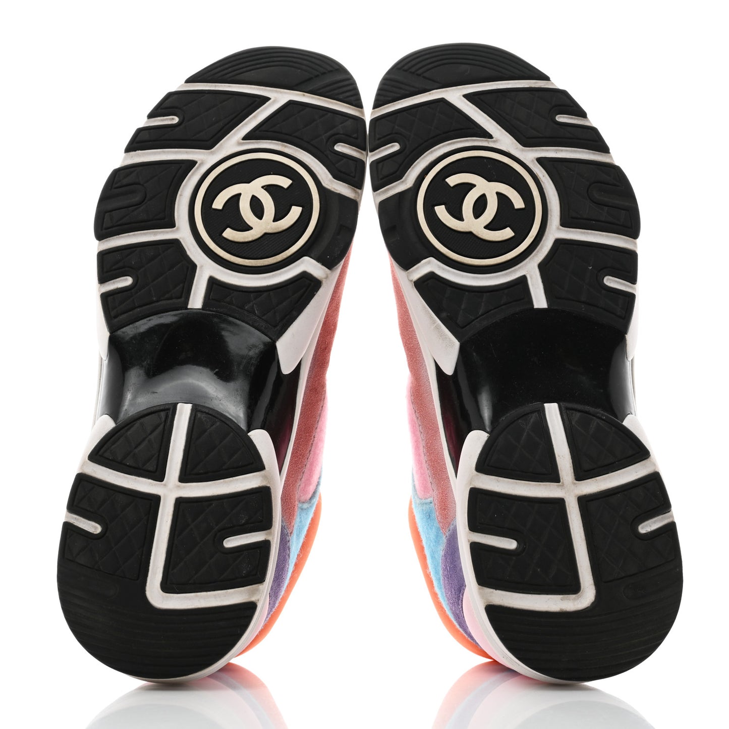 Farbic Suede Calfskin CC Sneakers 39 Multicolor