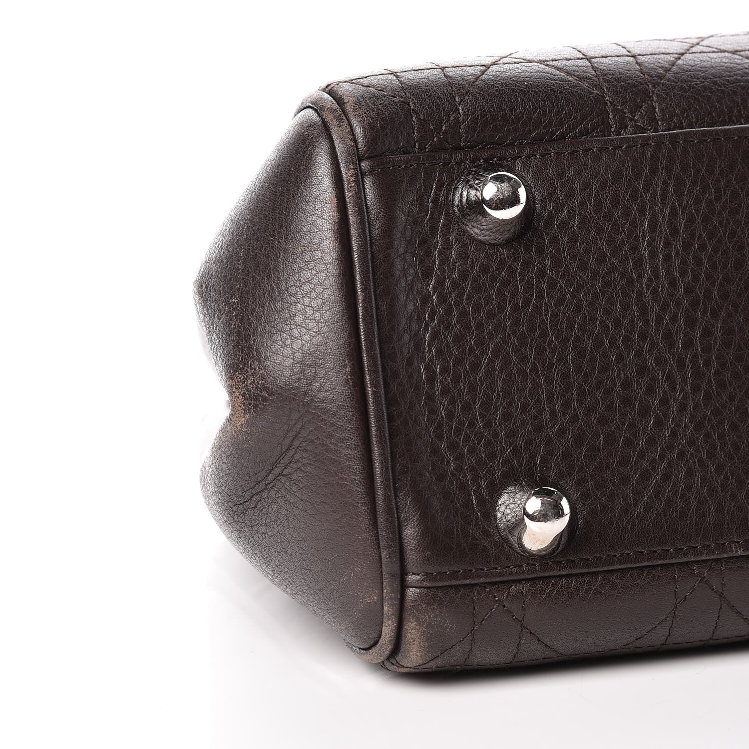 Christian Dior Calfskin Cannage Shoulder Bag Dark Brown 10 of 24