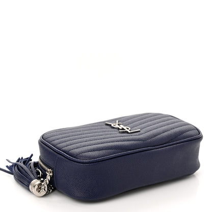 Saint Laurent Grain De Poudre Matelasse Monogram Mini Lou Camera Bag Denim 4 of 11