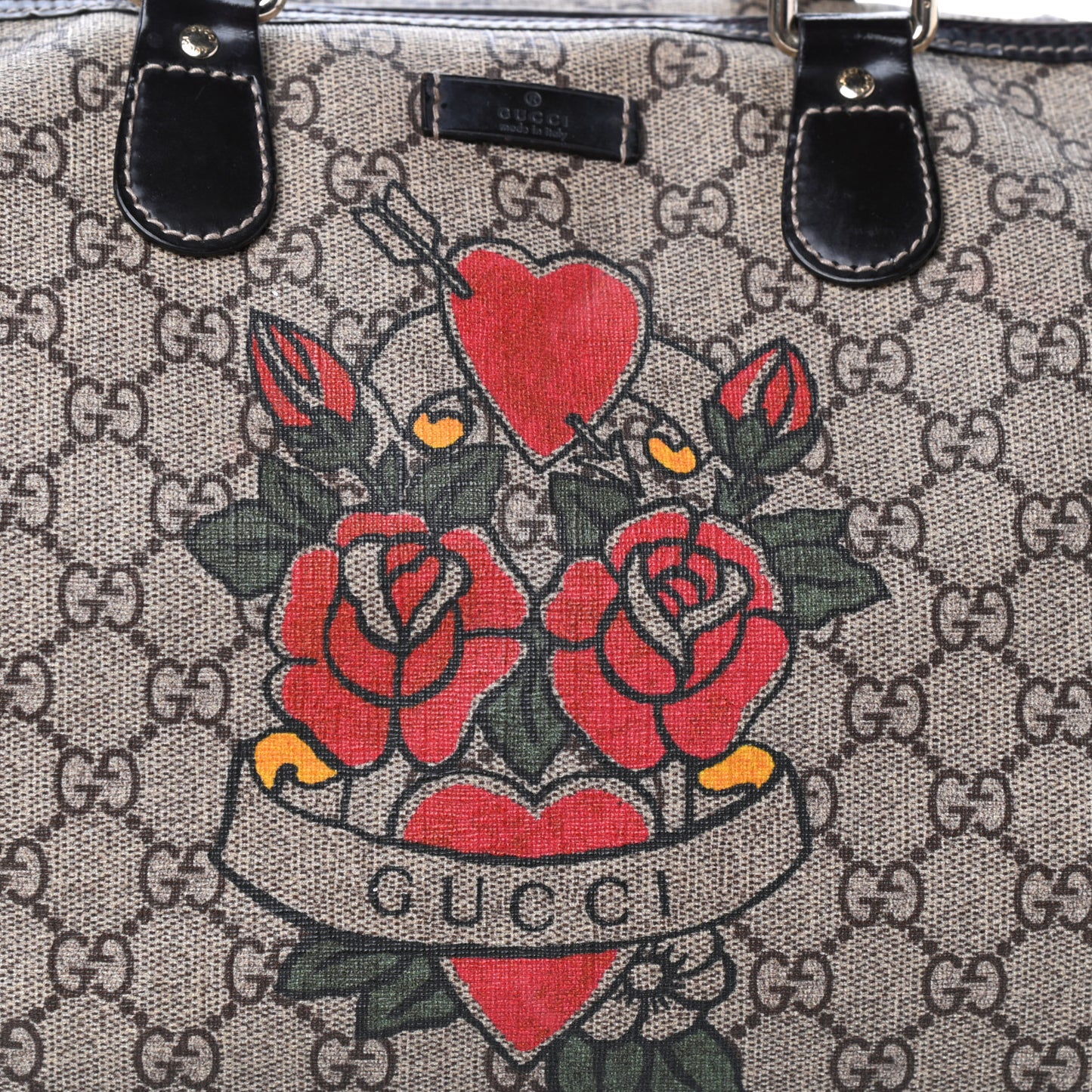 GG Plus Monogram Medium Tattoo Heart Joy Boston Dark Brown