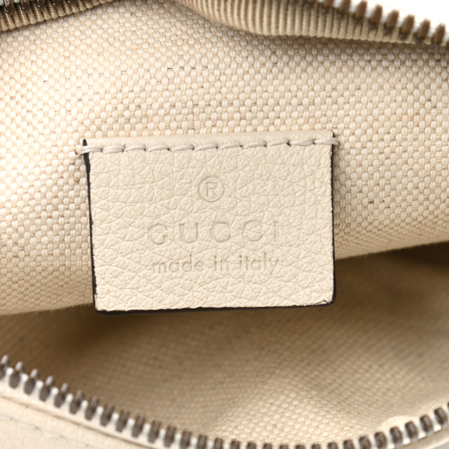 Grained Calfskin Small Logo Belt Bag White