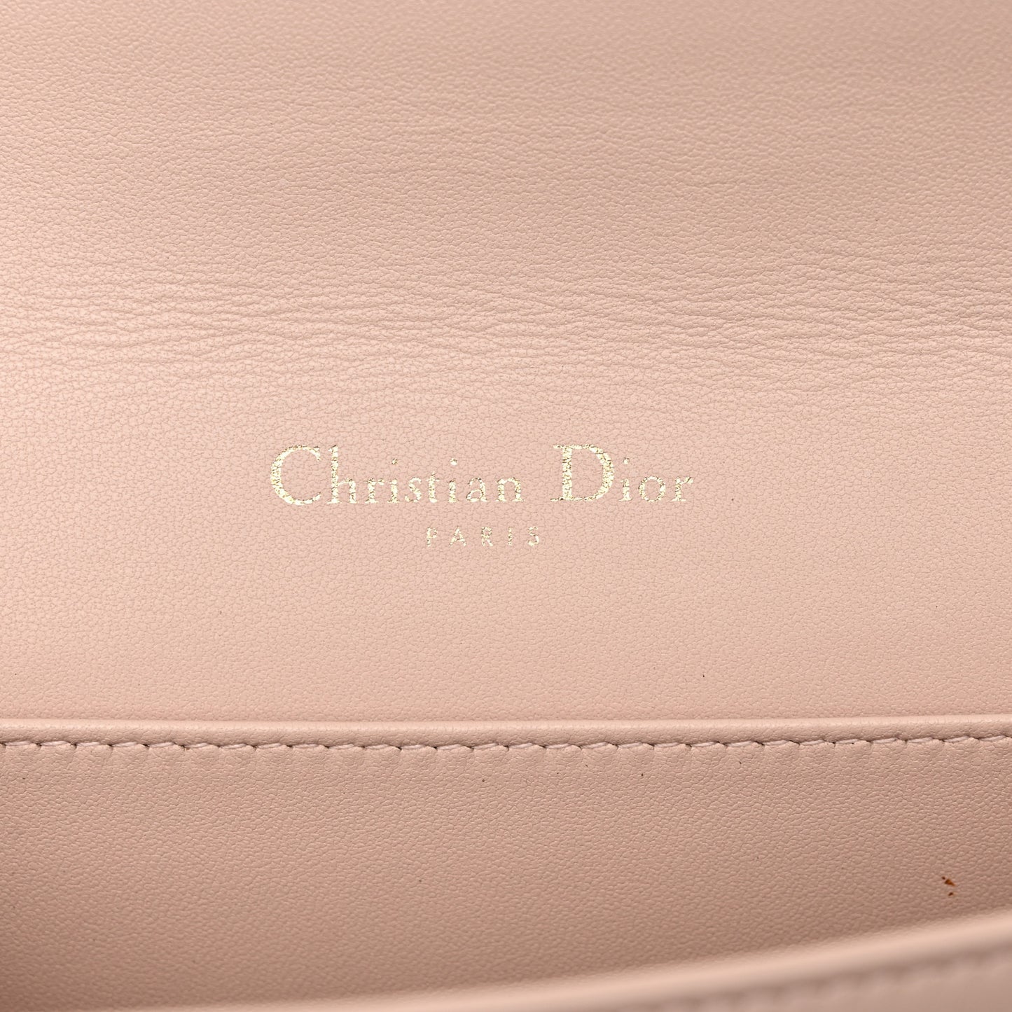 Lambskin Cannage Lady Dior Pouch Beige