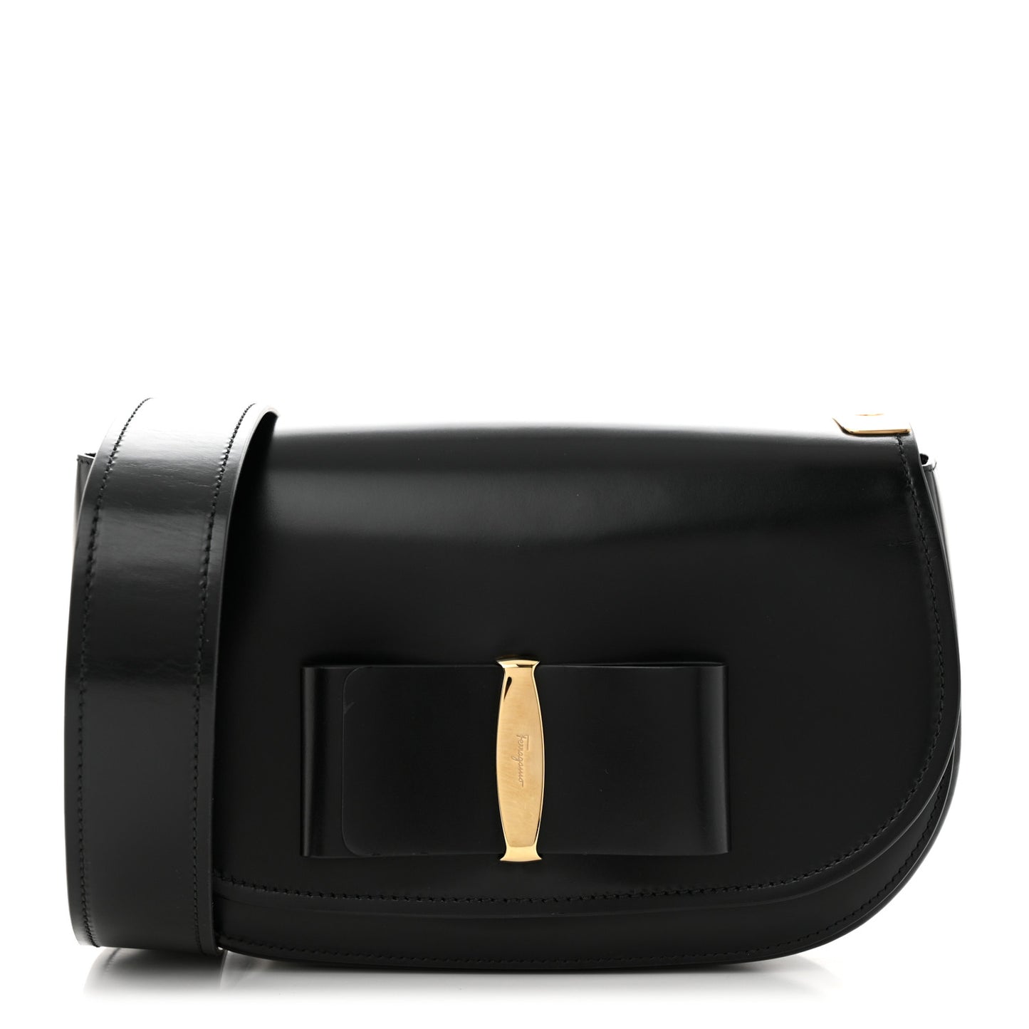 Smooth Calfskin Vara Bow Flap Crossbody Black