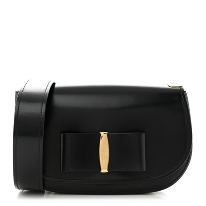 Salvatore Ferragamo Smooth Calfskin Vara Bow Flap Crossbody Black 1 of 16