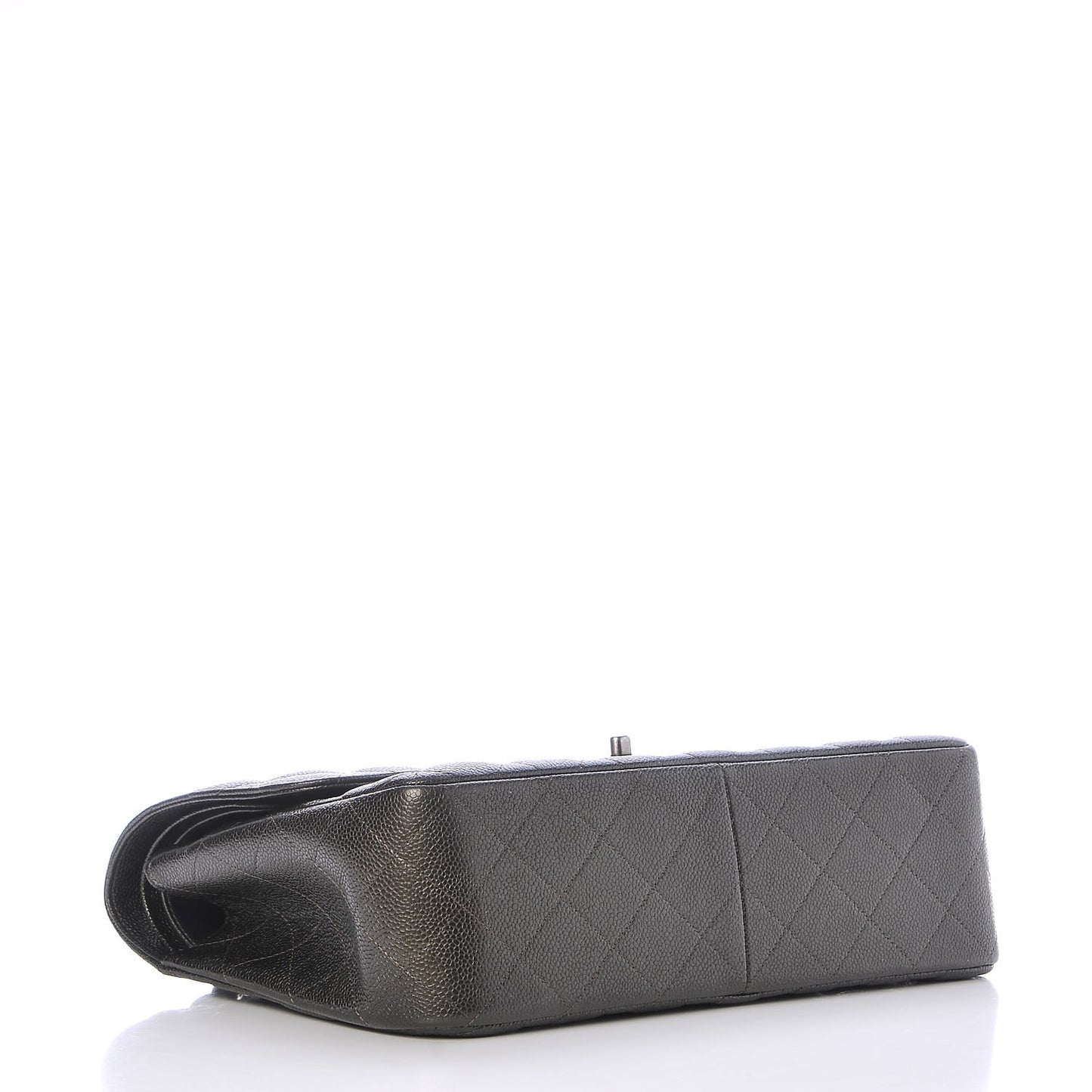 Caviar Quilted Jumbo Double Flap Charcoal