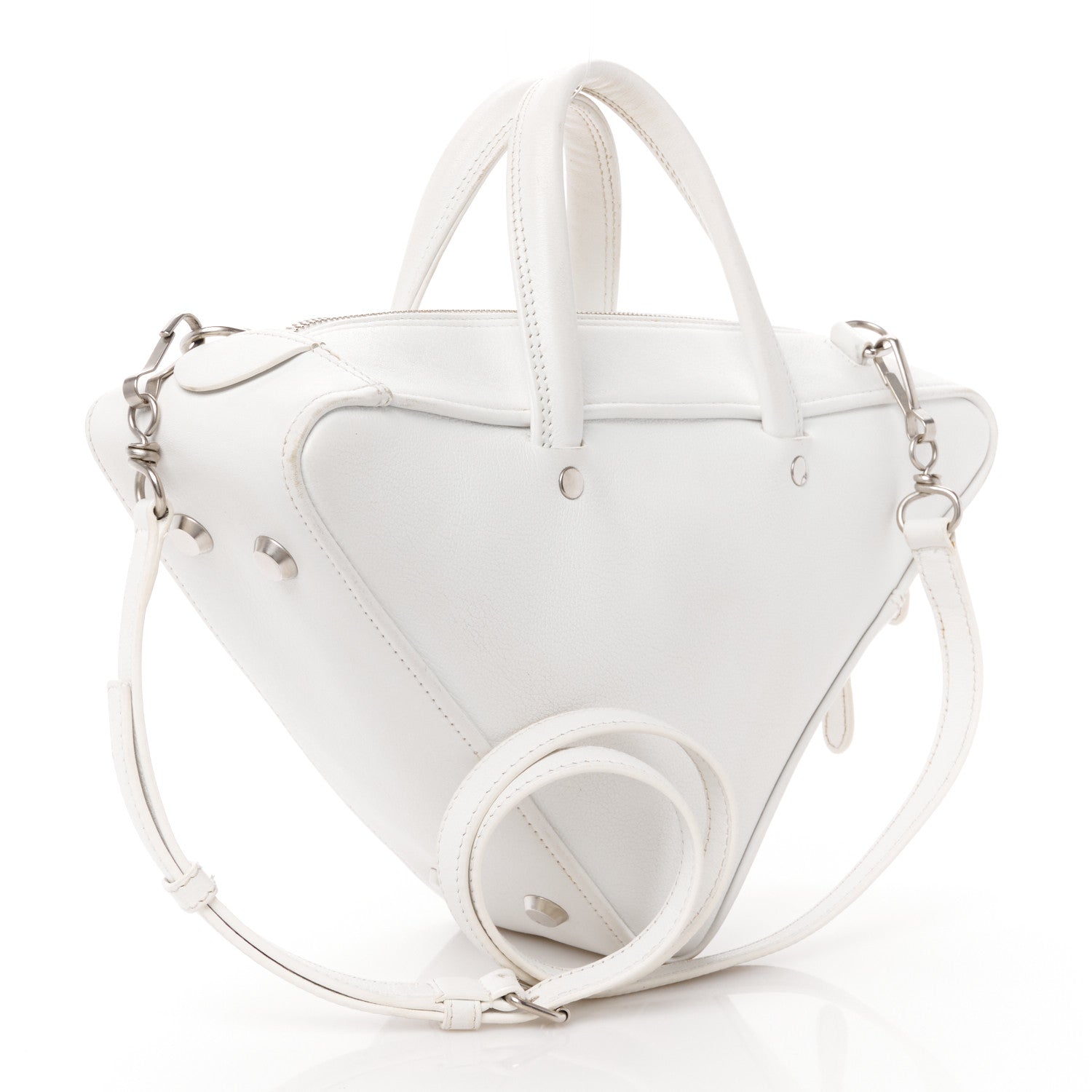 Balenciaga Calfskin S Triangle Duffle White 3 of 15