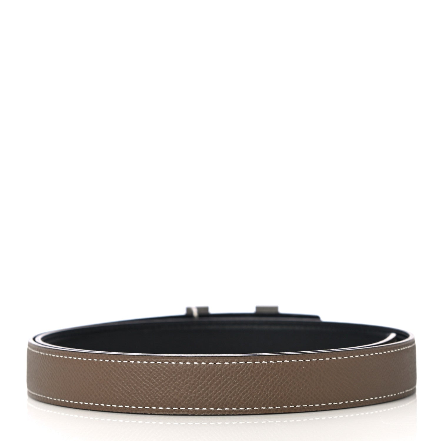 Hermes Swift Epsom 24mm Mini Constance H Belt 85 Black Etoupe 3 of 8