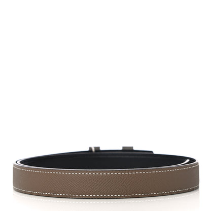 Hermes Swift Epsom 24mm Mini Constance H Belt 85 Black Etoupe 3 of 8