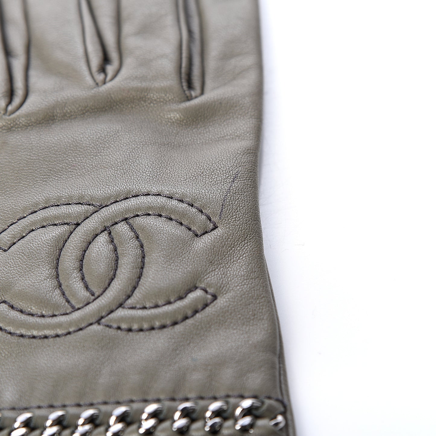 Lambskin Chain CC Gloves 7.5 Grey
