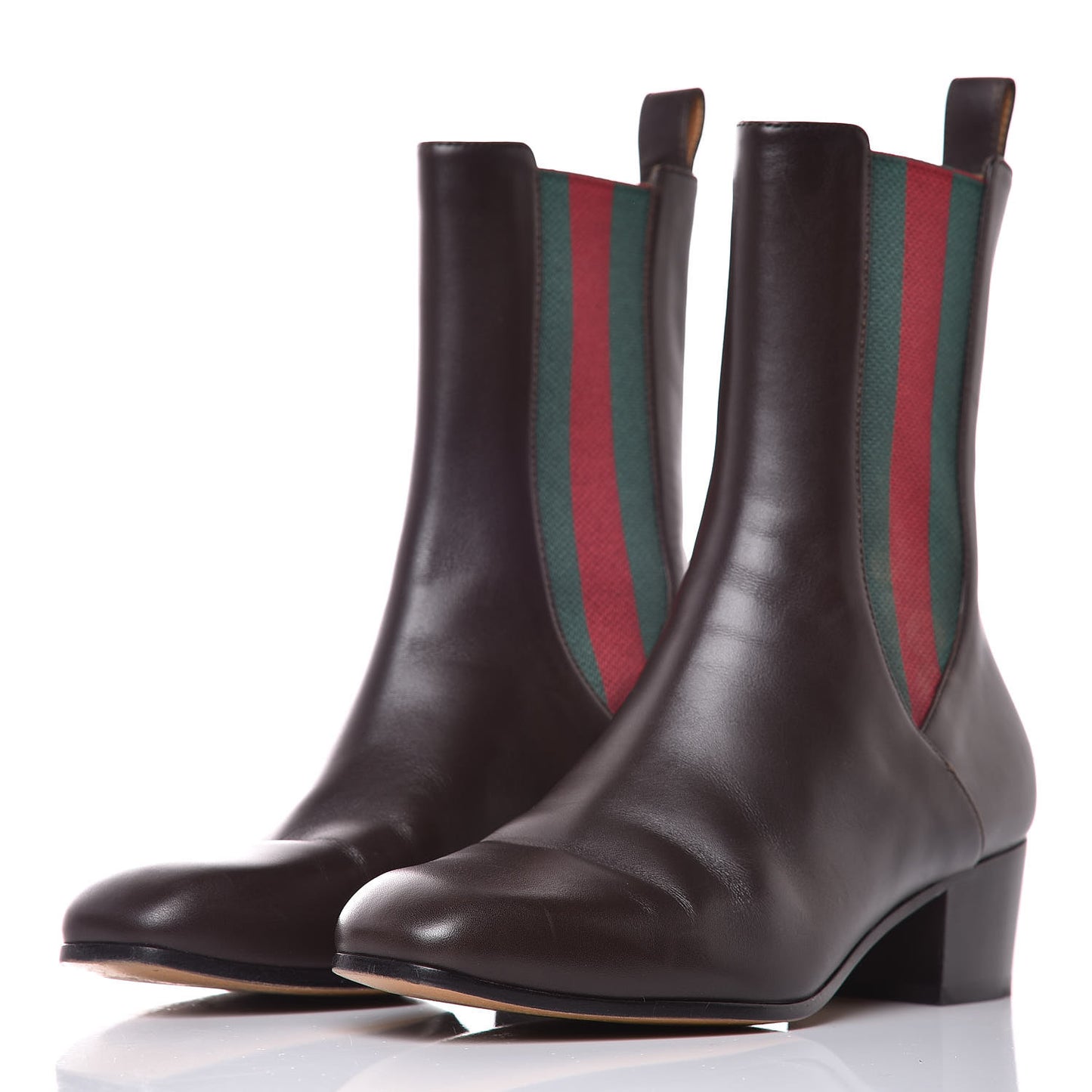 Calfskin Web Karen Ankle Boots 37 Black