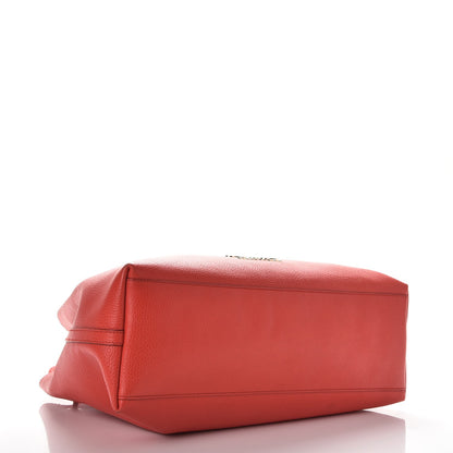 Gucci Calfskin Large Gifford Braided Handle Tote Sporting Red 4 of 12