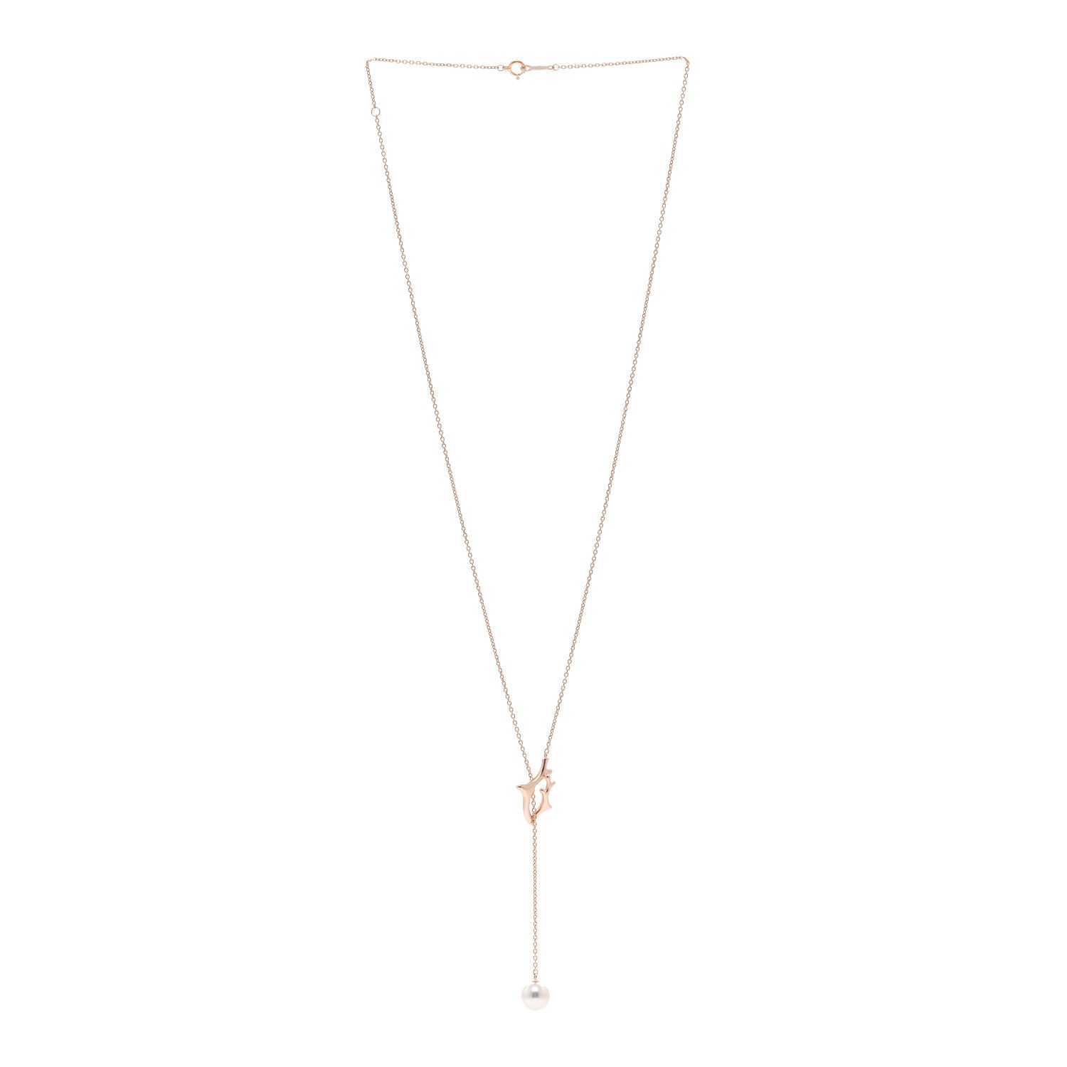 Mikimoto 18K Rose Gold Pearl Drop Pendant Necklace 3 of 4