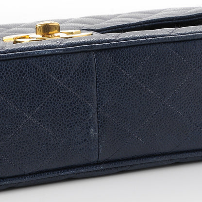 Chanel Caviar Quilted Jumbo Single Flap Blue 12 of 13