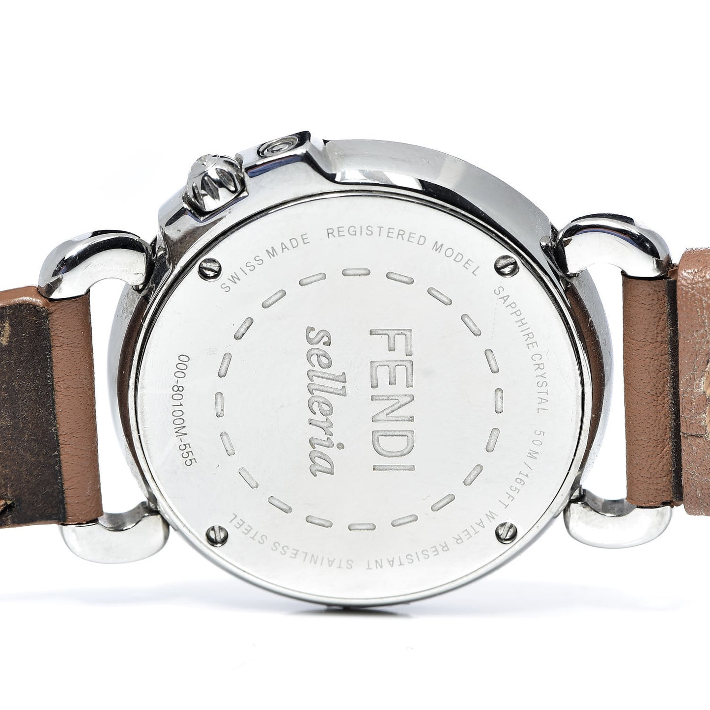 Stainless Steel Calfskin Diamond Mother of Pearl 37mm Selleria Quartz Watch Brown