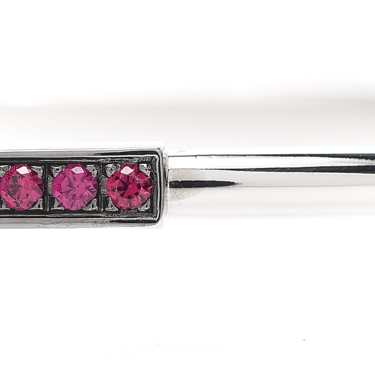 18K White Gold Ruby T Wire Bracelet