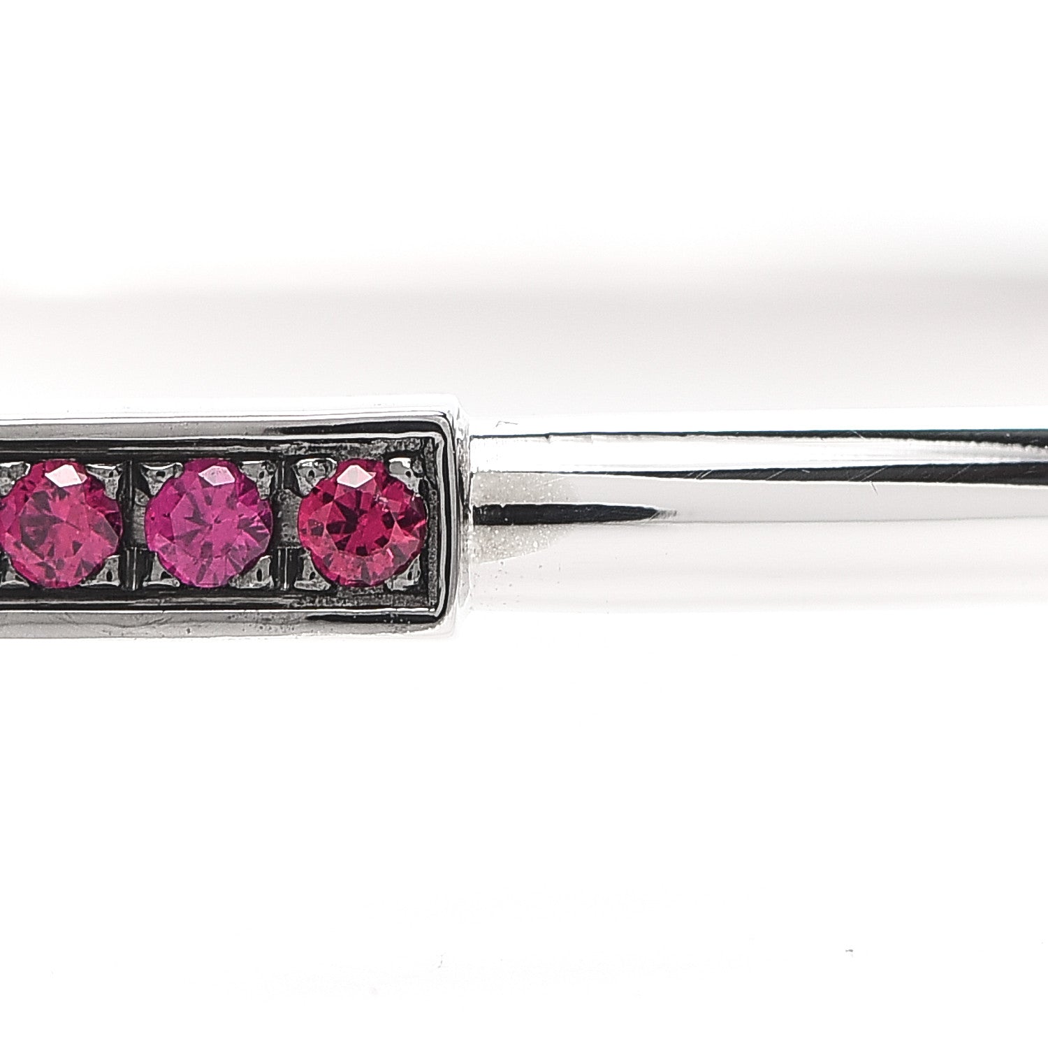 Tiffany 18K White Gold Ruby T Wire Bracelet 5 of 6