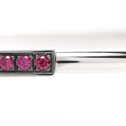 Tiffany 18K White Gold Ruby T Wire Bracelet 5 of 6