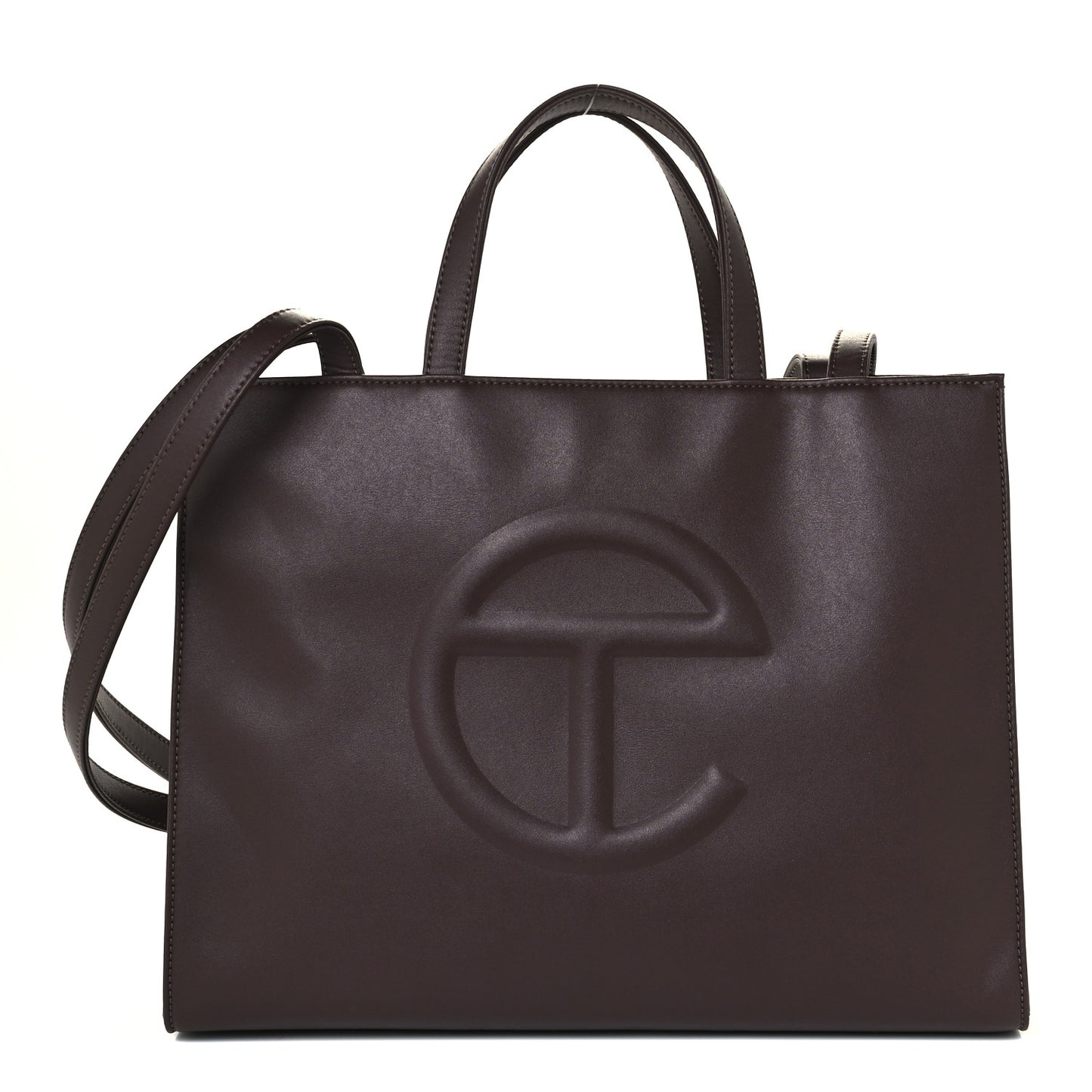Vegan Leather Medium Shopping Bag Chocolate