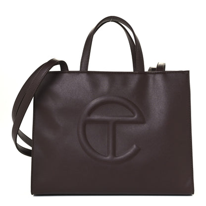 Telfar Vegan Leather Medium Shopping Bag Chocolate 1 of 11